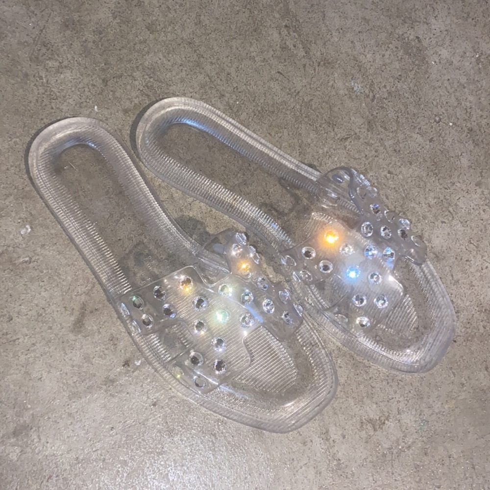 Clear Jelly Rhinestone Flats